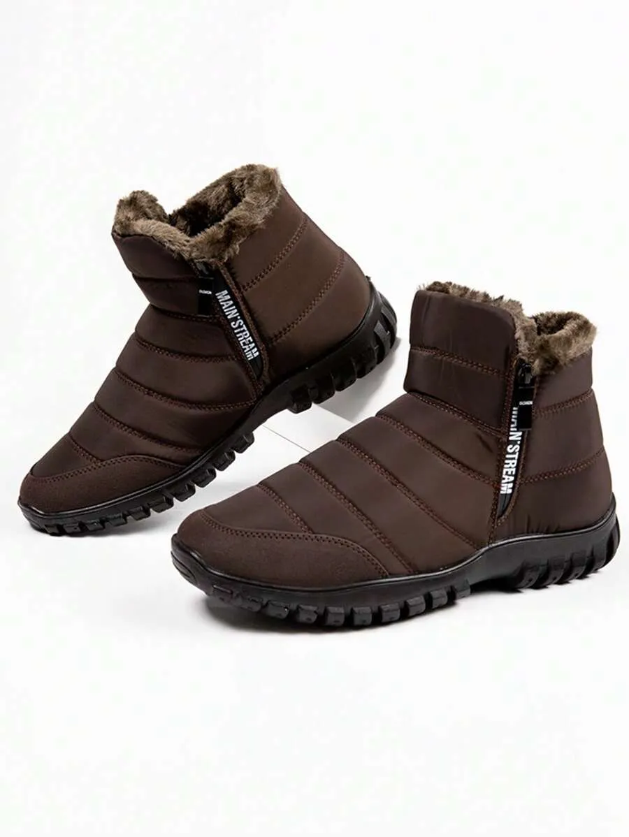 2024 New Fashionable Winter Warm Snow Boots,Fur Lining Anti-Slip Flat Heel Outdoor Shoes