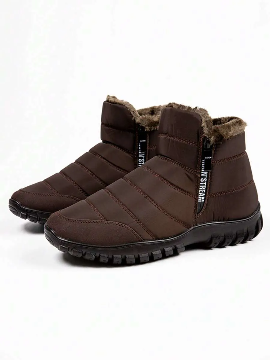 2024 New Fashionable Winter Warm Snow Boots,Fur Lining Anti-Slip Flat Heel Outdoor Shoes